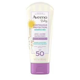 Aveeno Baby Continuous Protection® Sensitive Skin Lotion Zinc Oxide Sunscreen with Broad Spectrum SPF 50  EXP:07/2025